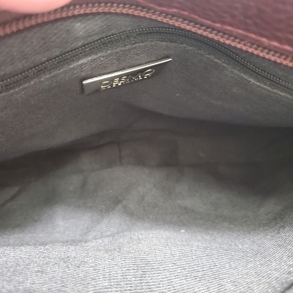 **Final Sale** Desmo burgundy Italian leather pebbled handbag - Picture 6 of 8